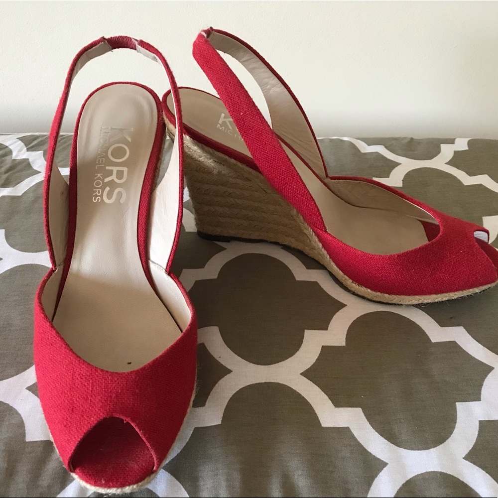 Michale Kors KORS peep toe sling back shoes